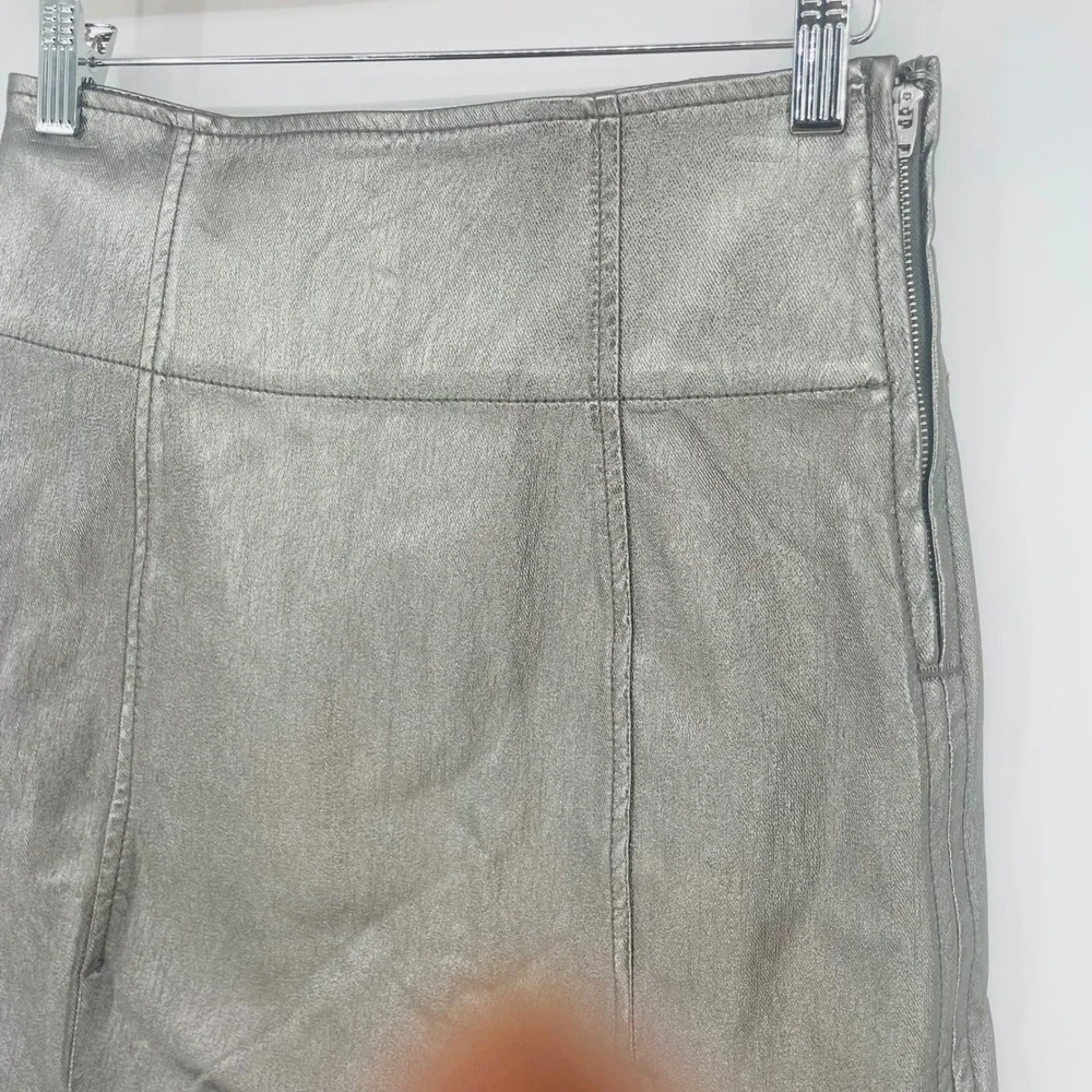 Free People Metallic Silver Mini Skirt